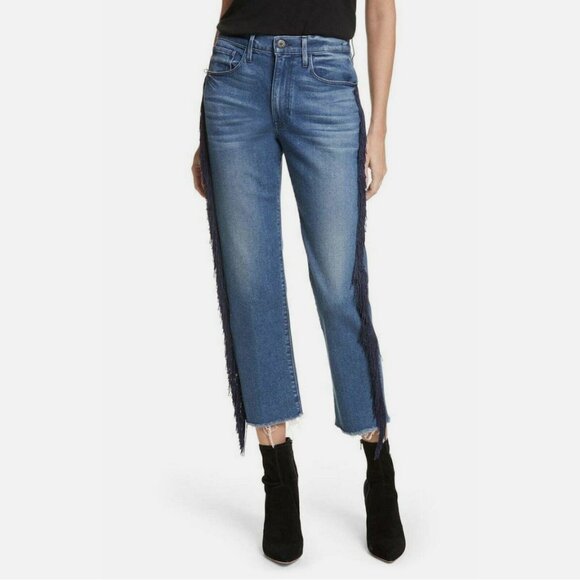 3x1 W3 Higher Ground Boyfriend Crop Jeans in Spanish Fringe - Picture 2 of 5